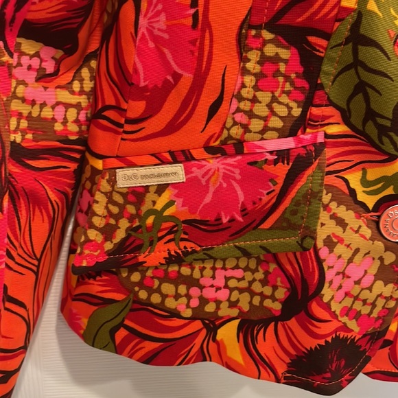 Dolce & Gabbana D&G Vintage Neon Orange and Pink Floral Blazer Summer Spring - Picture 5 of 16